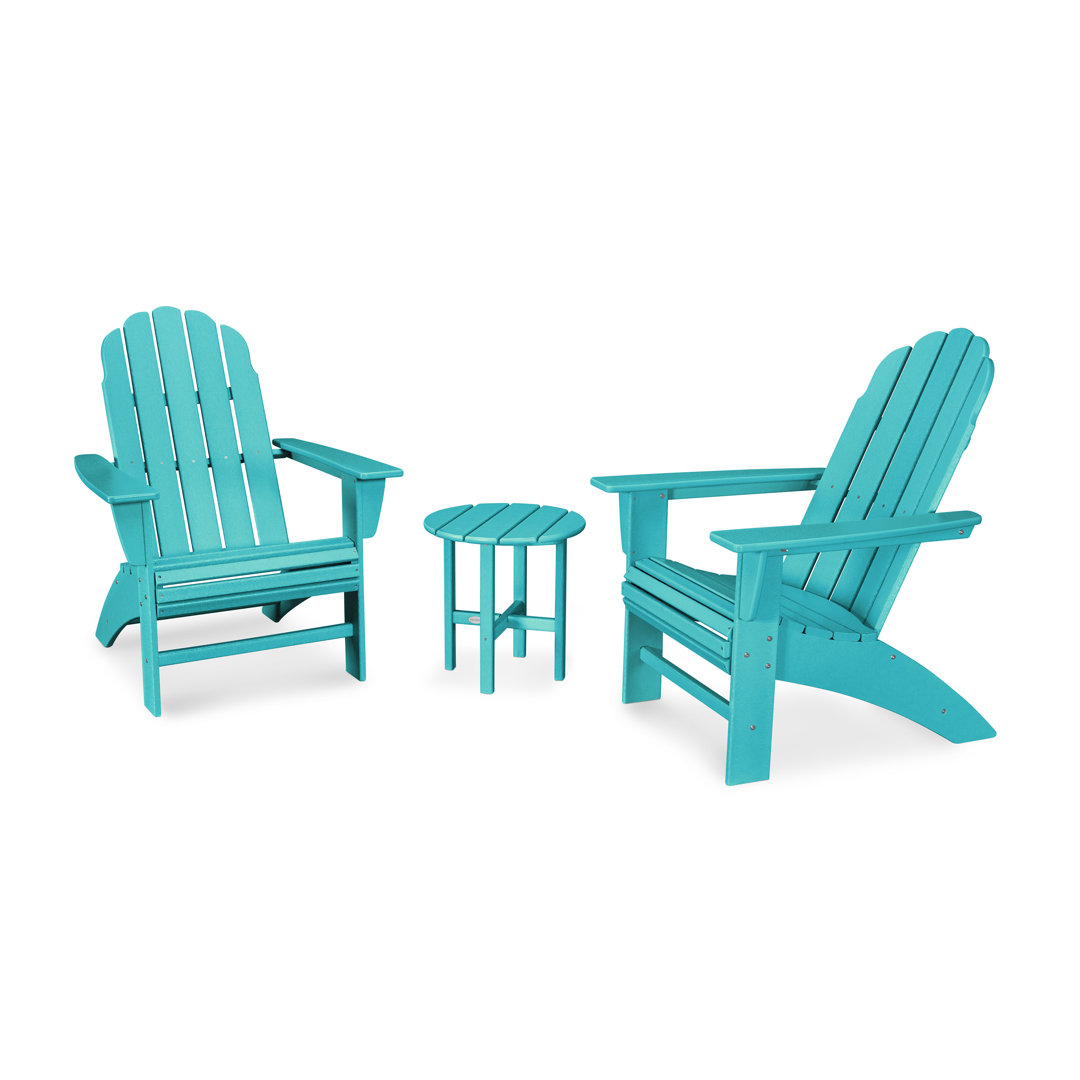 Vineyard 3-Piece Curveback Adirondack Set POLYWOOD® 