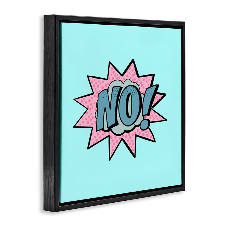 No Comic Speech Bubble Floating Frame, design by Ashley Singleton, Jet Black Floater Frame, 18" H x 18" W