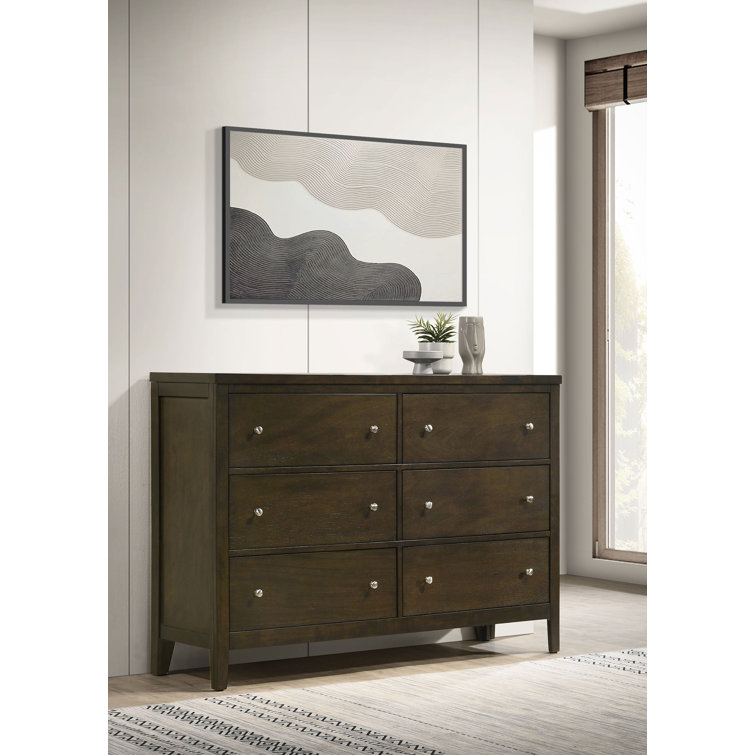 Commode 6 tiroirs cacao foncé