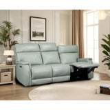 Triple-Motor Recliner Sofa 84" Genuine Leather Power Zero Gravity Rugile Reclining Couch with USB&USB-C Port