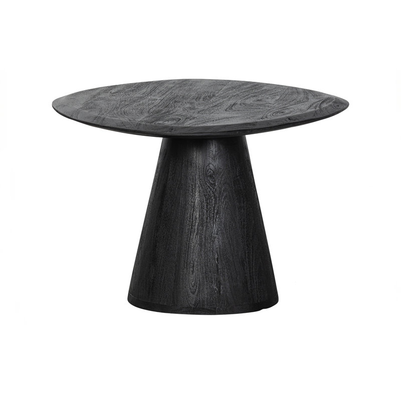 Solid Wood Pedestal Coffee Table, 42cm H x 70cm L x 59cm W, Black