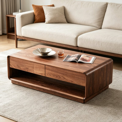 Table basse en bois massif avec 4 tiroirs Simplicity