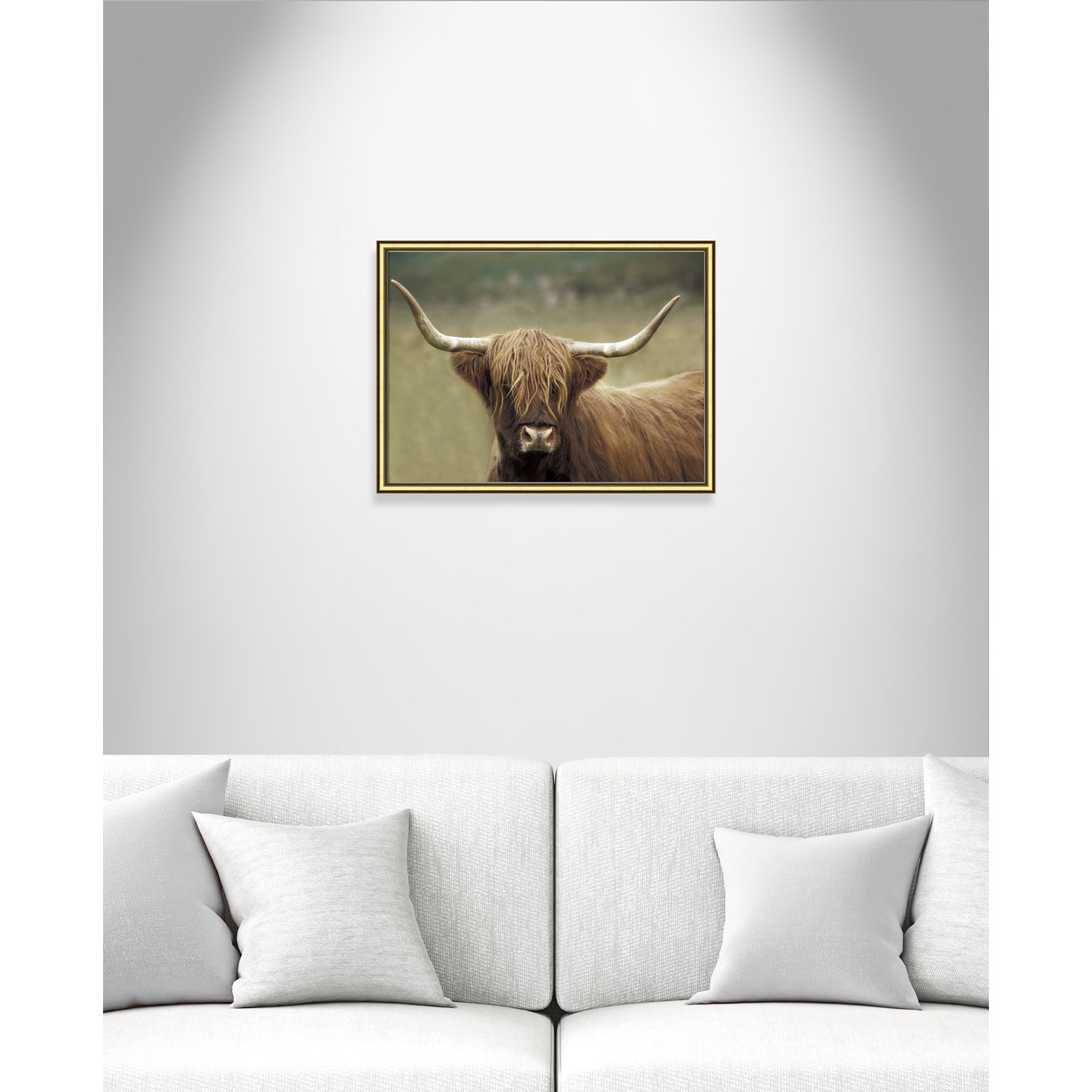 Frederic "Highland Afternoon" Print, 18.25" H x 24.25" W x 0.88" D, Gold Framed