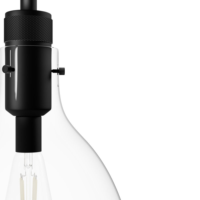 Van Nuys 1 Light Bell Pendant, 21" H x 13" W x 13" D, Matte Black