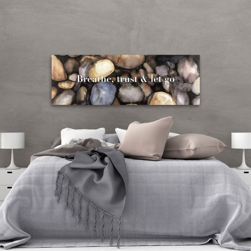 Breathe Trust Let Go - Motif décoratif pour salle de bain