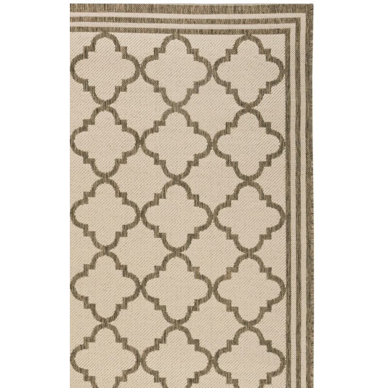 Tapis d'intérieur / extérieur à motif géométrique 100 pièces Ferrill Linden, Carré 6 pi 7 po
