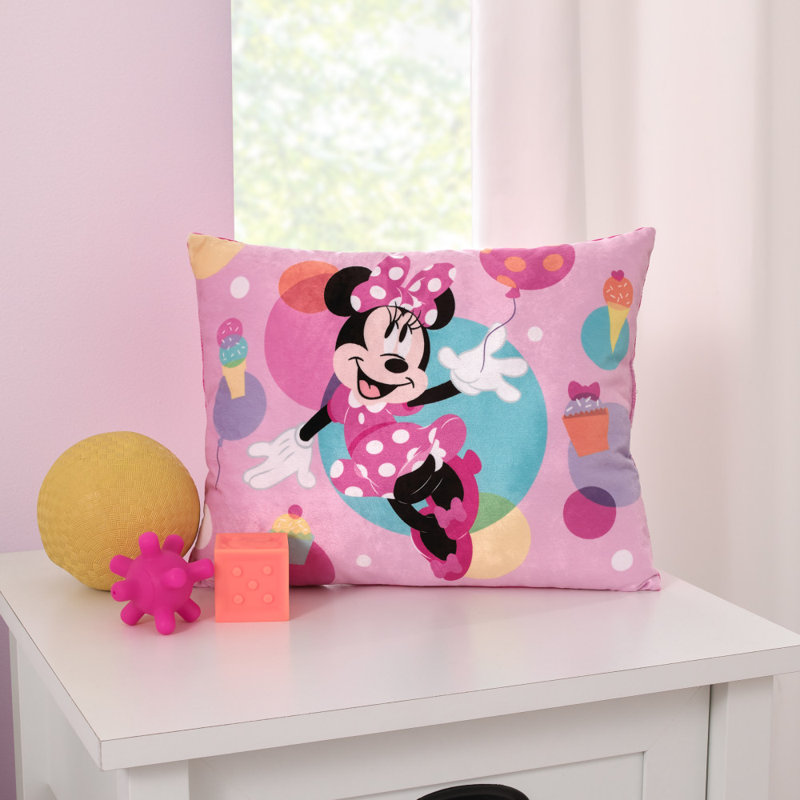 NoJo Disney Minnie Mouse Let's Party Plush Toddler Pillow