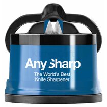  AnySharp Essentials - Knife Sharpener with PowerGrip - For  Knives and Serrated Blades - Blue: Manual Knife Sharpeners: Home & Kitchen