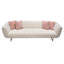 Canapé en tissu crème Venus avec coussins contrastants et base en métal doré-33485354