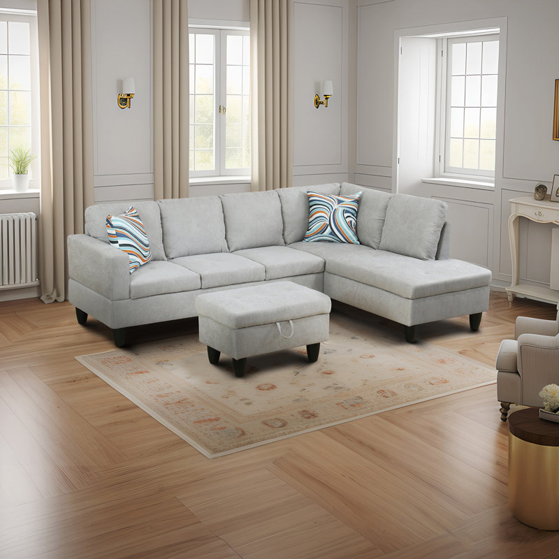 Canapé modulaire 2 pièces Rincon, Gris clair