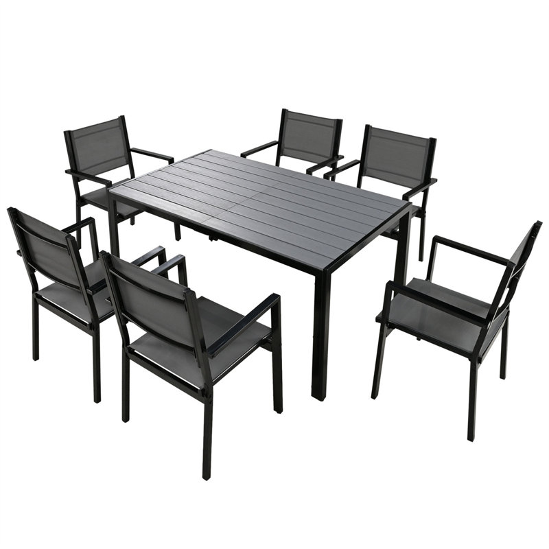 Maxiene Four Leg Dining Set, Gray