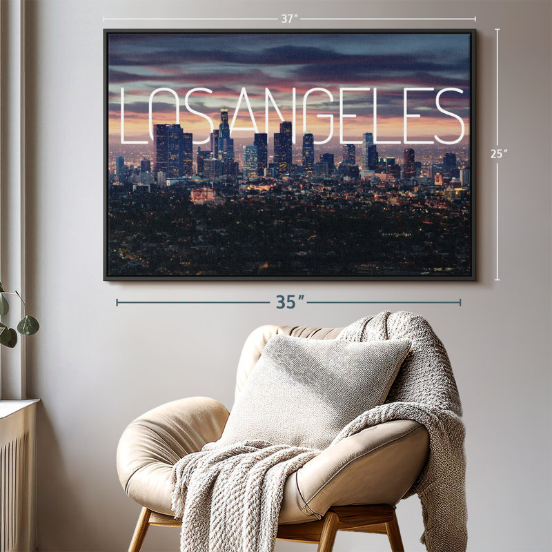 "Los Angeles Vibes Wall Art", H 25 po x l 37 po