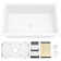28" W x 18" L Granite Stone Single Bowl Undermount Kitchen Sink with Accessories