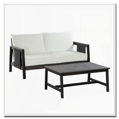 Ensemble de canapé 2 pièces avec causeuse d'extérieur et table basse
