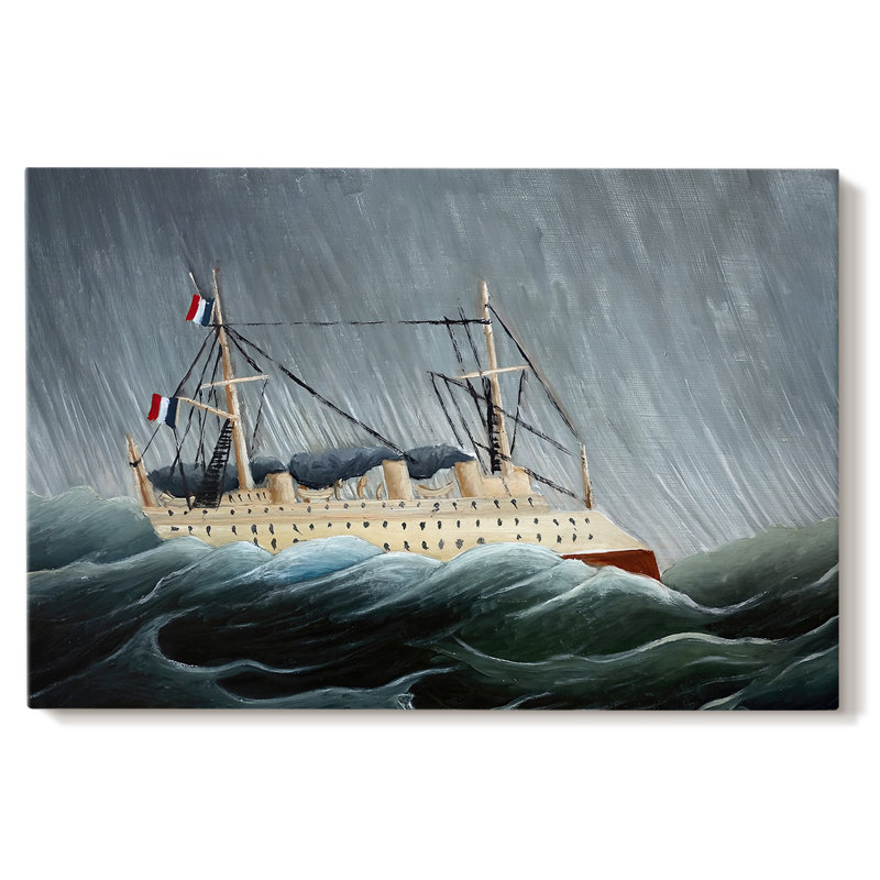 Un bateau dans une tempête (Navire dans la tempête) -Henri Rousseau-Toile tendue avec châssis-c. 1899, 32 x 48