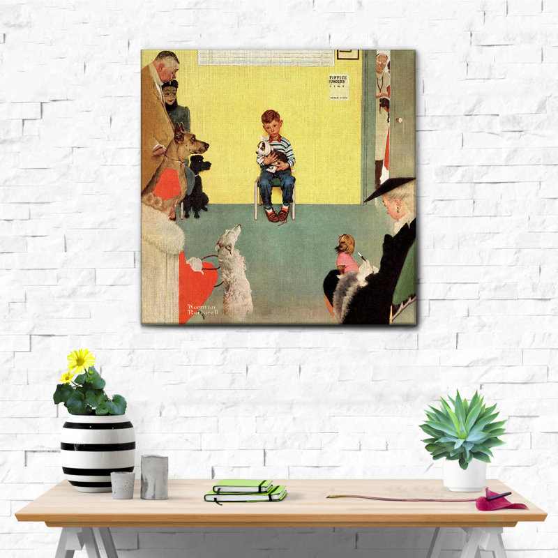 dal Veterinario by Norman Rockwell - Rectangle Print on Canvas