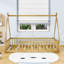 Twin Wood Tent-Shaped Teepee Bed With Guardrails-207594427