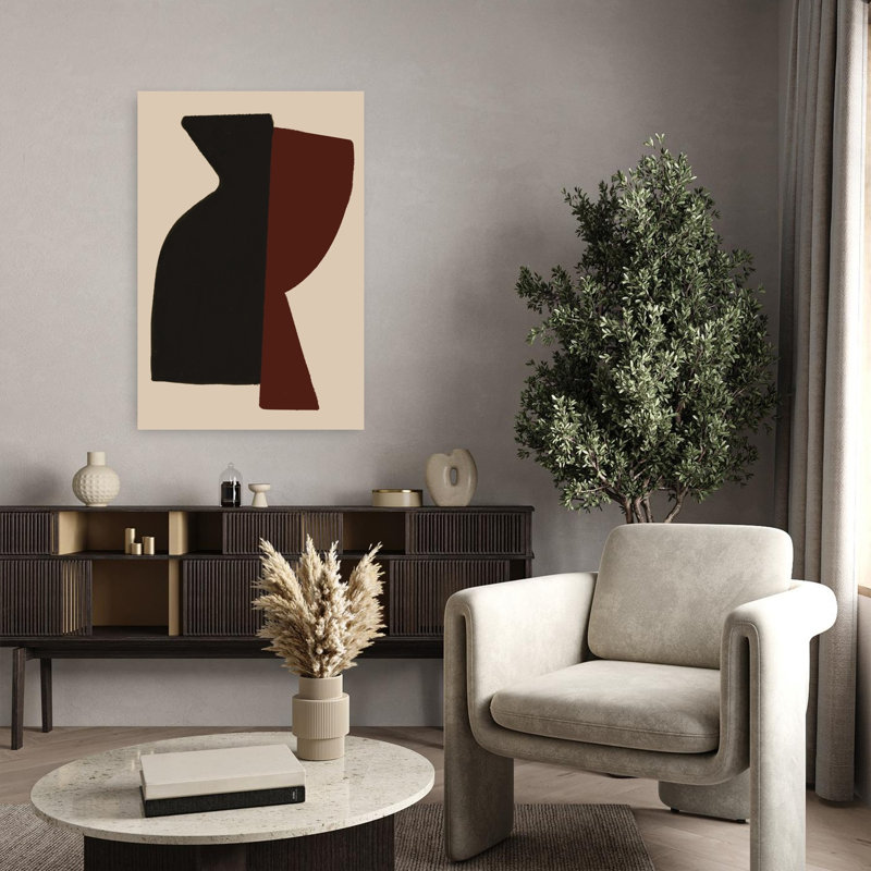 Élégante impression abstraite murale audacieuse à blocs de couleurs, 36" H x 24" W