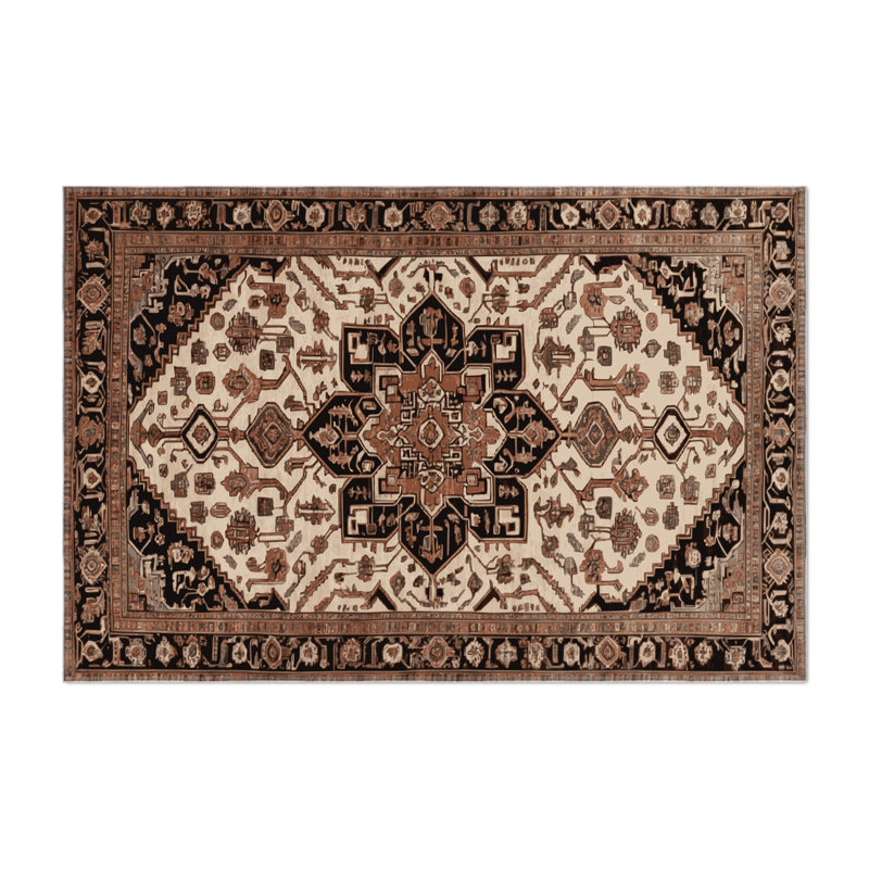 Persian Brown Indoor and Outdoor Area Rug, Rectangle 4' x 6'