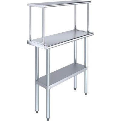 Stainless Steel Work Table & Shelving Combo, Work Table+12 in. Over shelf