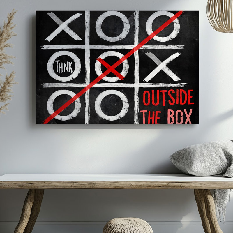 Reproduction d'art numérique sur toile, "Tic Tac Toe", avec une touche moderne audacieuse, H 9 po x l 12 po