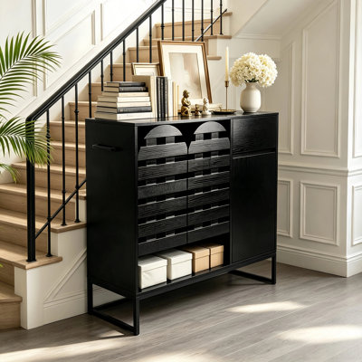 Buffet Sideboard Cabinet With Storage: Arched Cabinet Freestanding Sideboard, Entryway Table Storage, Bar Cabinets With Doors, Rustic Farmhouse Storage - For Kitchen Dining Living Room