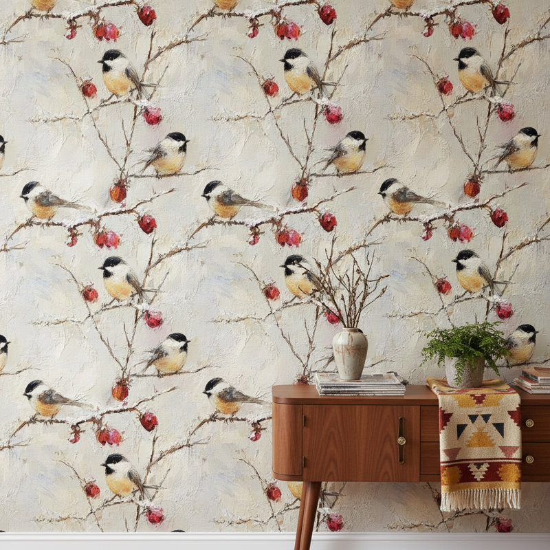 Birds Wallpaper Branches Removable Vintage Wall Double Roll