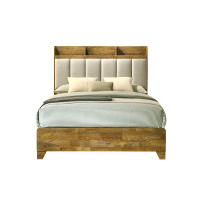Garcia Light Aspen Brown Queen Bed W/USB