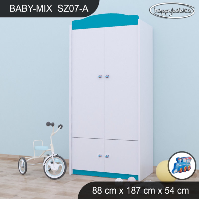 Baby 4 Door Wardrobe, Blue