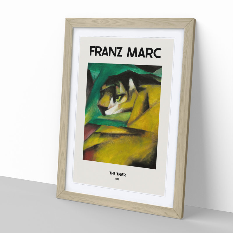 The Tiger by Franz Marc - Picture Frame Painting, Oak Framed, 65cm H x 48cm W x 2cm D