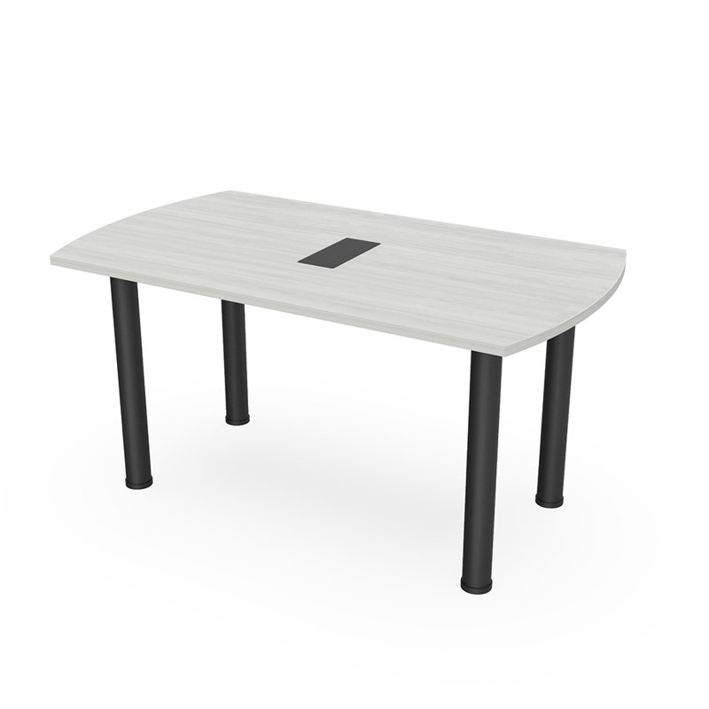 Table de conférence Arc, Cyprès blanc, Noir mat, L 72 po x l 36 po
