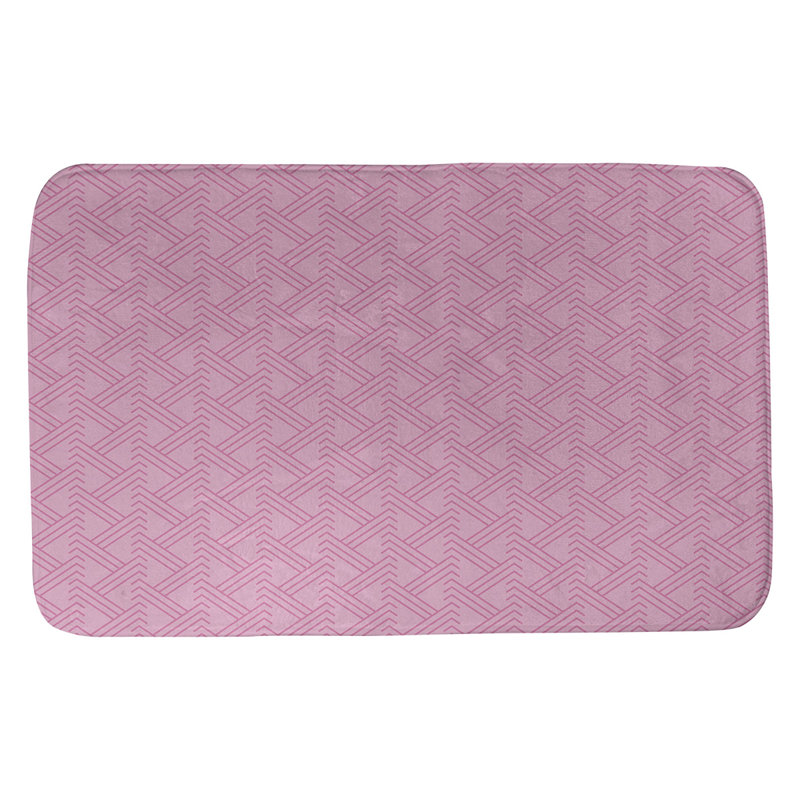 Tapis pour salle de bain Zig Zag, l 21 po x L 34 po, Rose