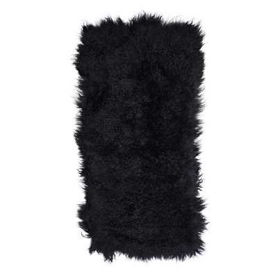 Sheepskin Area Rug in Black