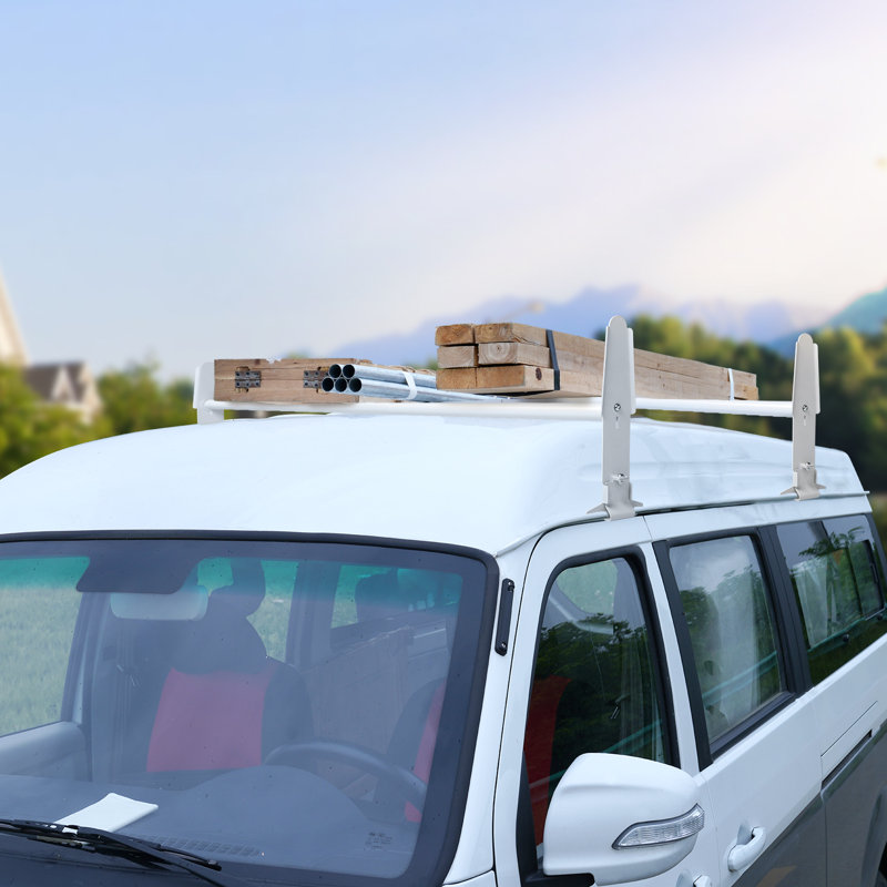 VEVOR Van Roof Ladder Rack, 2 Bar Alloy Steel Ladder Racks
