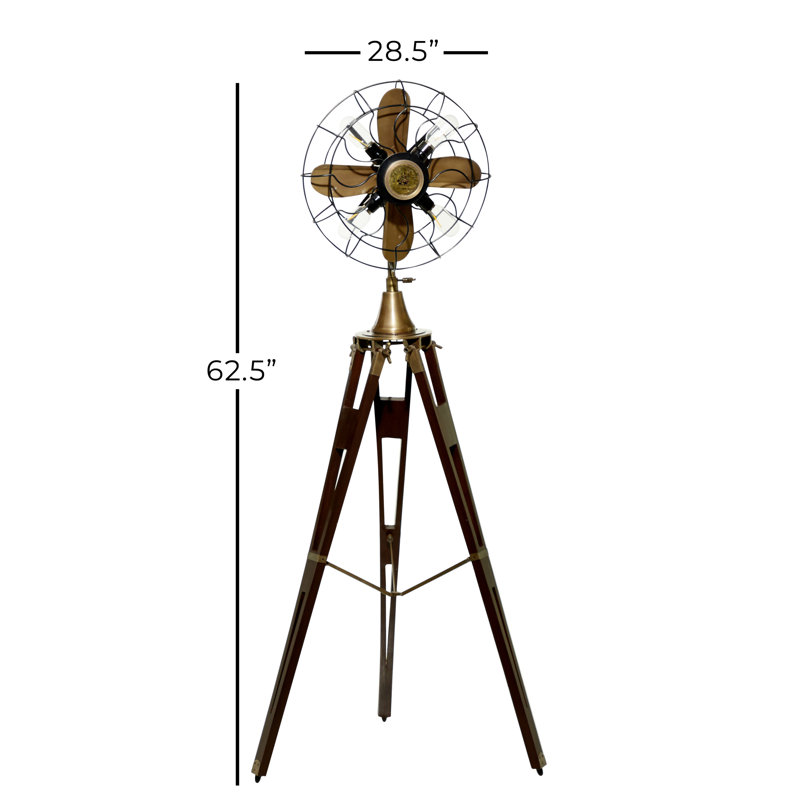 Lampe sur pied brune Simmerman