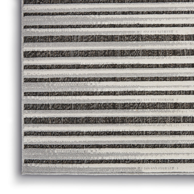 Anick Striped Indoor / Outdoor Rug, Rectangle 5'3" x 7'3"
