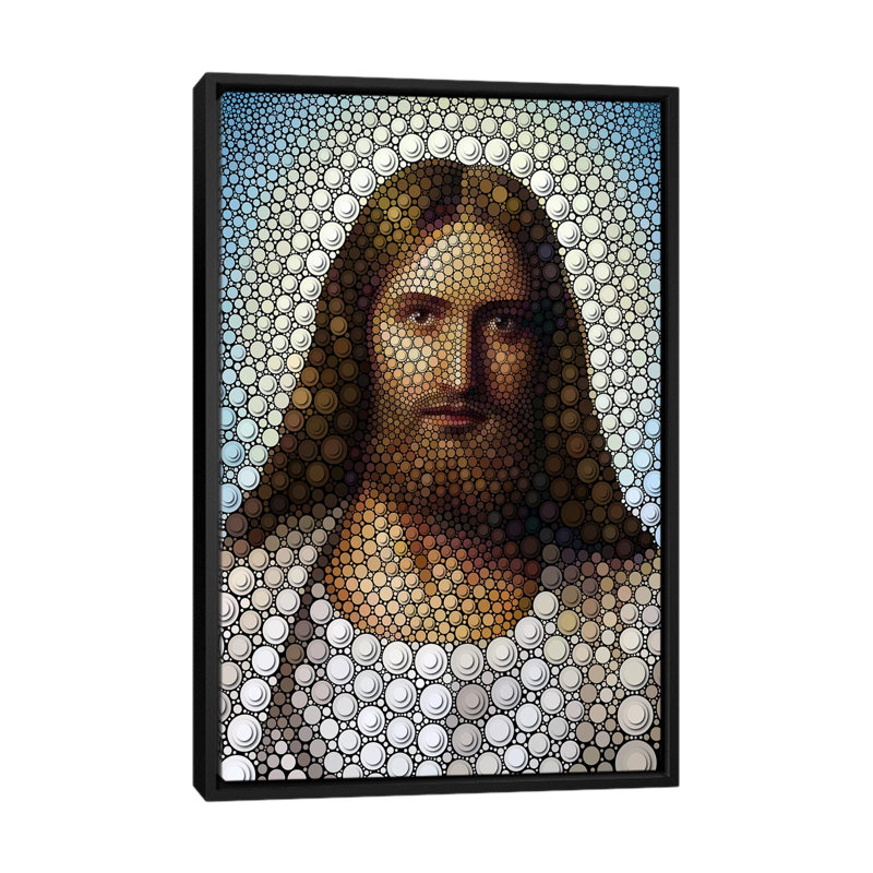 Jesus by Ben Heine - Print on Canvas, 101.6 cm H x 66.04 cm W, Black Framed