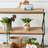 Set of 2 Rectangular Basket Planters with Geometric Trim, L:10.5x8.5x8" S:7.5x5.5x6.5"