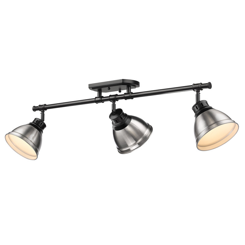 Bryannah 3-Light Semi-Flush - Track Light, Matte Black, Pewter
