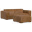 Rex 88" Genuine Leather Modular Sofa and Ottoman-98738255