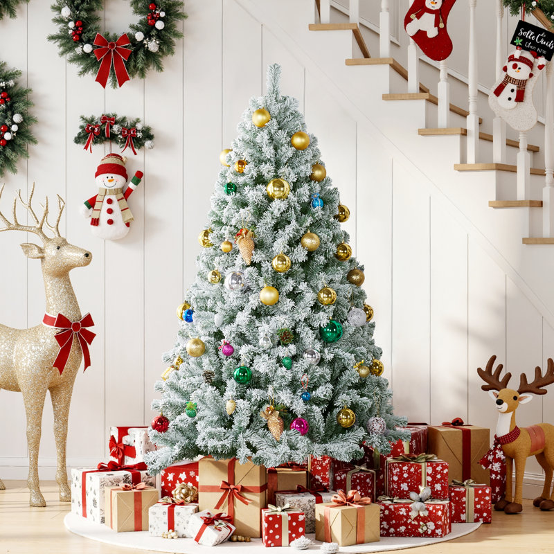 Arbre de Noël artificiel floqué, 6 pi