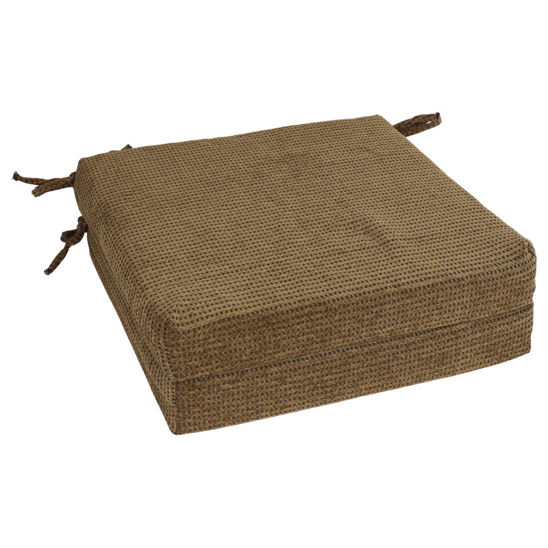 20-Inch By 19-Inch Jacquard Chenille Chair Cushions, Brown Dots