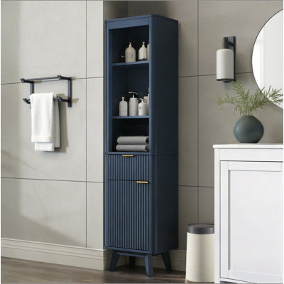 Armoire de rangement pour salle de bain de 68 po de hauteur avec tablettes réglables et un tiroir et une porte, armoire de rangement pour salle de bain, salon, entrée et cuisine