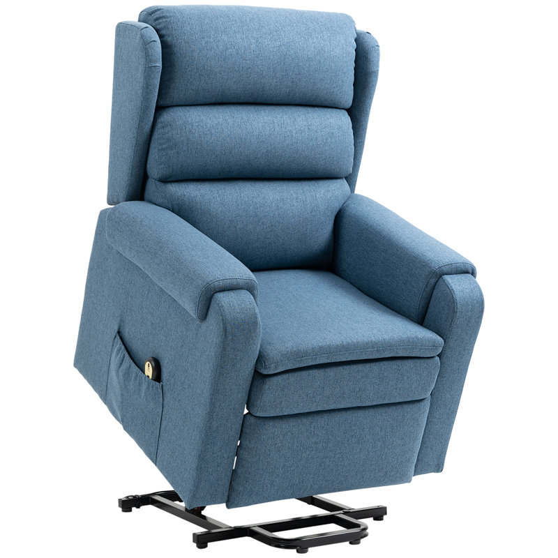Fauteuil inclinable l 33,5 po lève-personne standard, Bleu 100% polyester