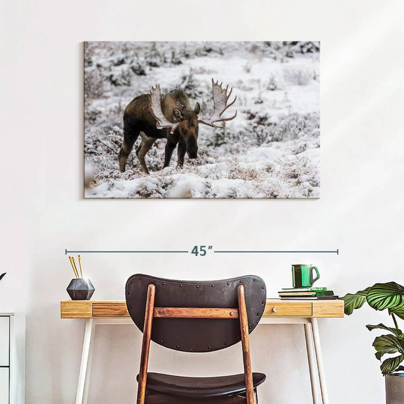 Brampt Alaskan Winter Moose, 26" H x 39" W