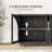 60" Curved Arch Sideboard Cabinet with 4 Tempered Glass Doors and Adjustable Shelves-59209483-59209484