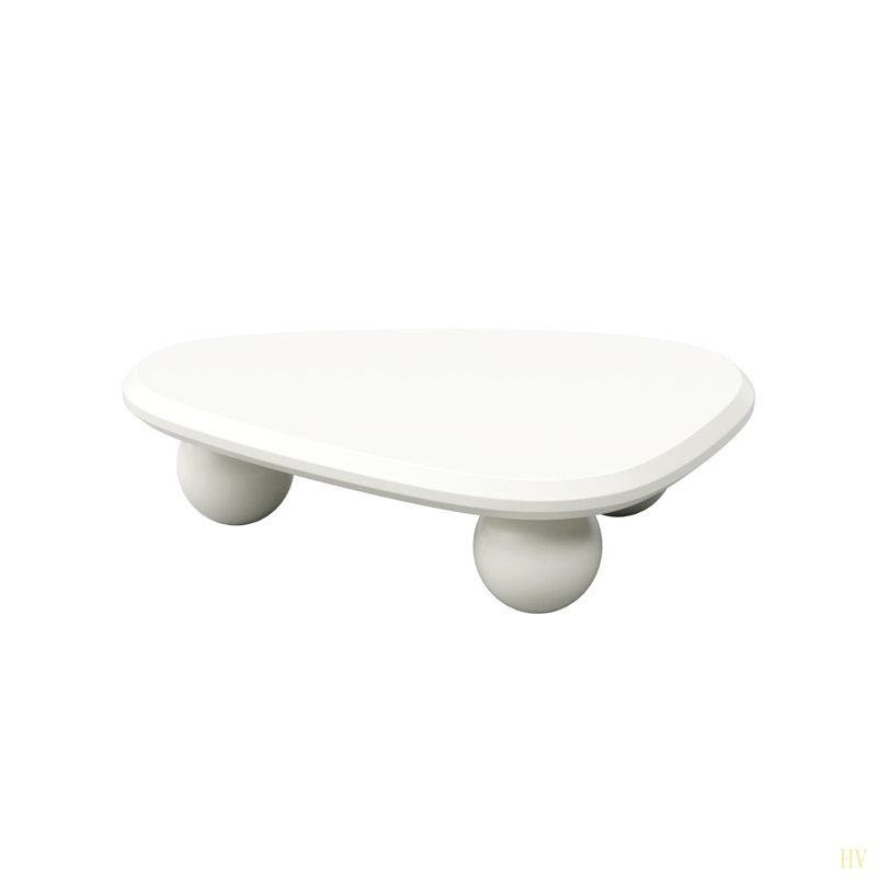 Cloud Coffee Table With 3 Ball Legs Modern Wooden Accent Center Table Unique Accent Table For Small Spaces For Living Room