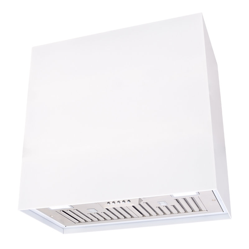 Akicon Stainless Steel 600 CFM Ducted (Vented) Wall Mounted Required Range Hood, 30" H x 30" W x 14" D, White
