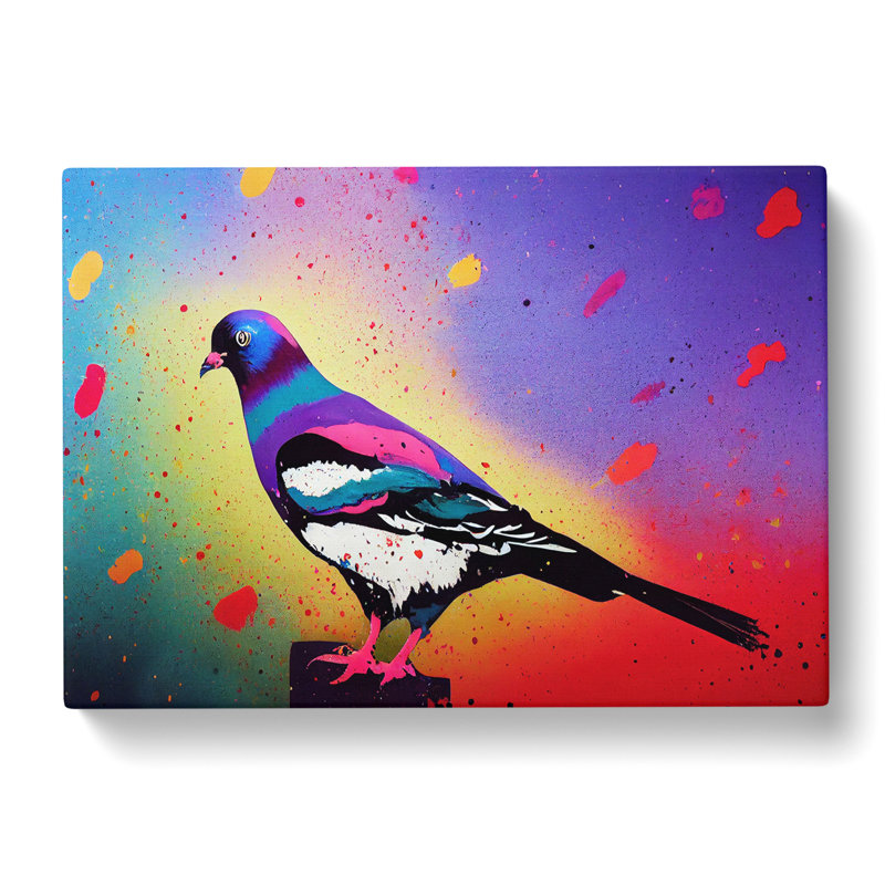 Pigeon Bird Splash Vol.4 Abstract - Wrapped Canvas Print, 40cm H x 60cm W x 3cm D