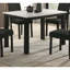Table de salle à manger contemporaine en faux marbre avec plateau blanc, finition noire, 47,2 po x 29,5 po-536594563